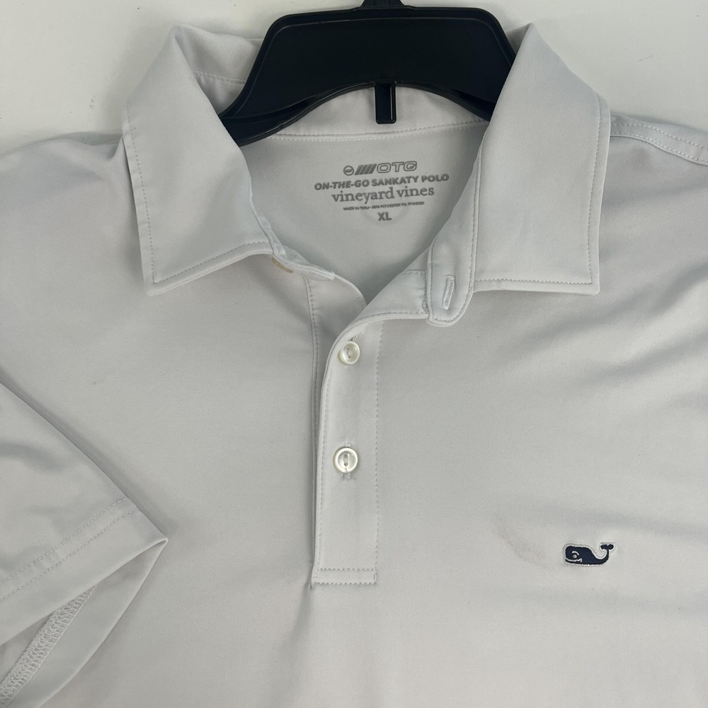 Vineyard Vines On-The-Go Sankaty Polo Shirt Mens XL White Stretch Golf
